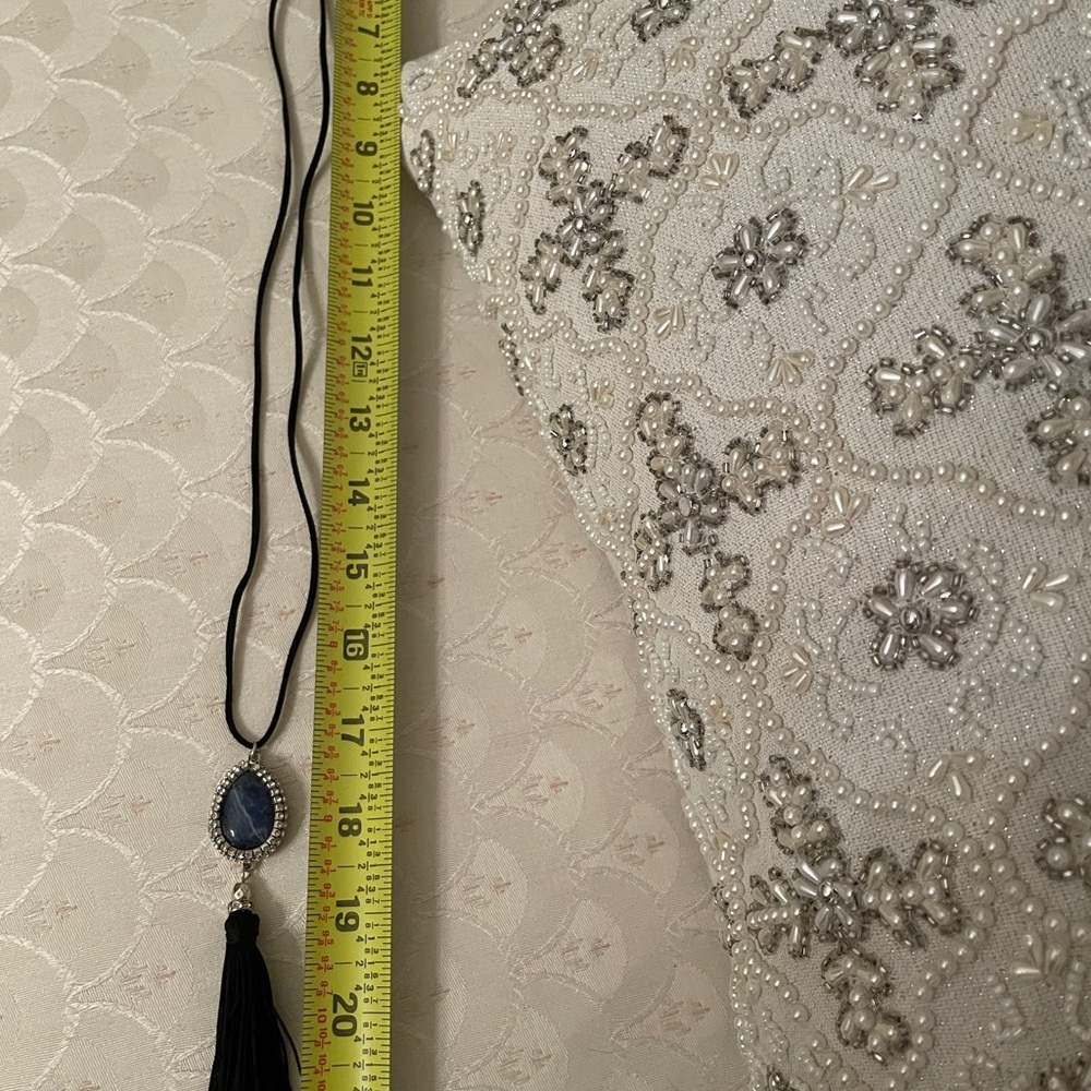 White House Black market long cord tassel necklace Bluestone. $12 - Picture 5 of 5